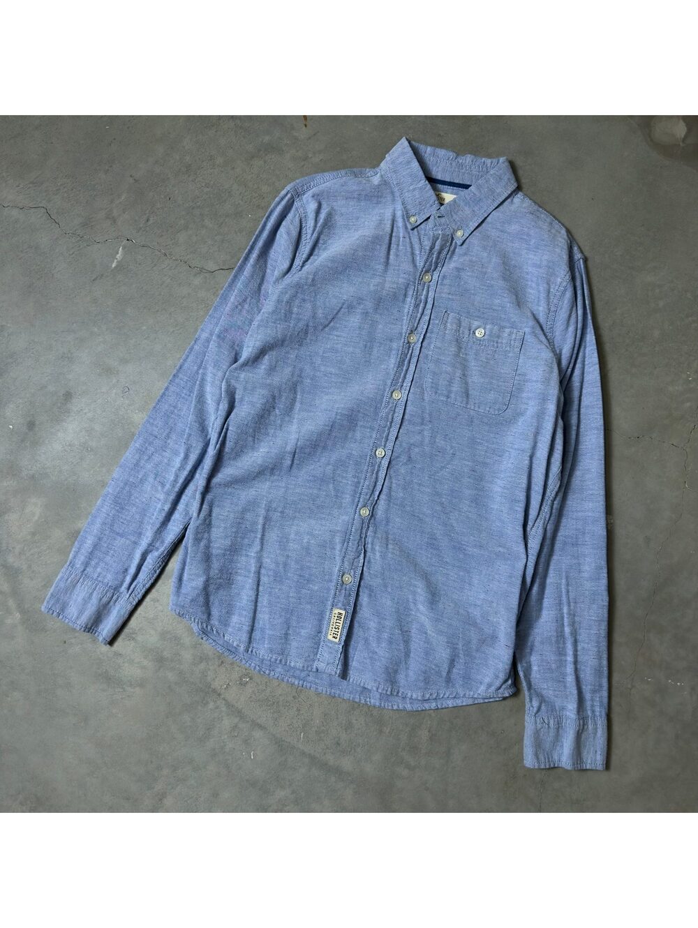 Vintage Y2K Hollister Chambray Button-Down Shirt Mens L